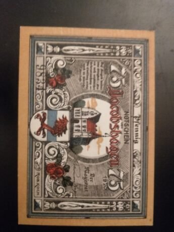 Аверс банкноты 75 fenigów (Niemcy) 1920