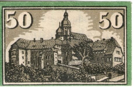 Реверс банкноты 50 fenigów (Niemcy)