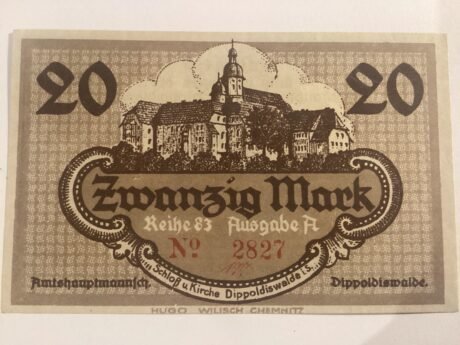 Реверс банкноты 20 marek (Niemcy) 1918