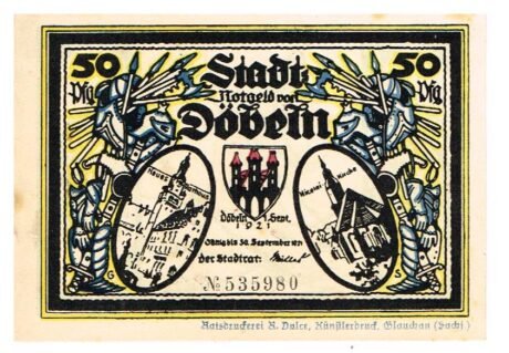 Аверс банкноты 50 fenigów (Niemcy) 1921