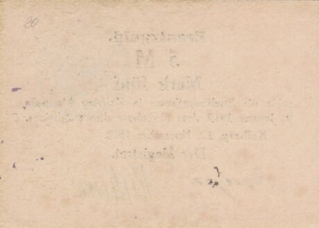 Реверс банкноты 5 marek (Niemcy) 1918