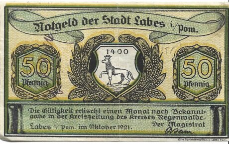 Аверс банкноты 50 fenigów (Niemcy) 1921