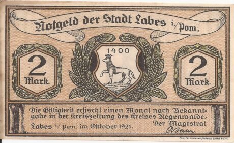 Аверс банкноты 2 marki (Niemcy) 1921