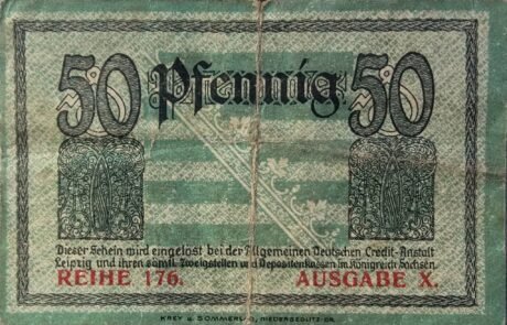 Реверс банкноты 50 пфеннигов (Германия)