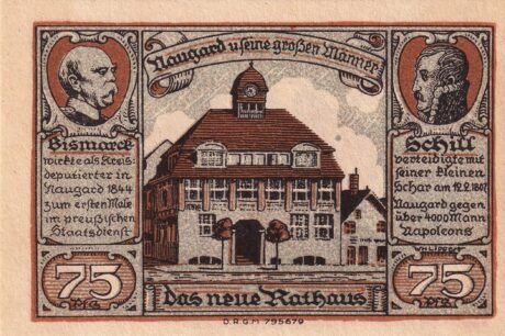 Реверс банкноты 75 пфеннигов (Германия)