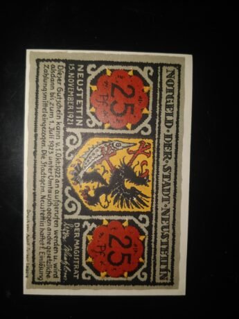 Аверс банкноты 25 fenigów (Niemcy) 1921