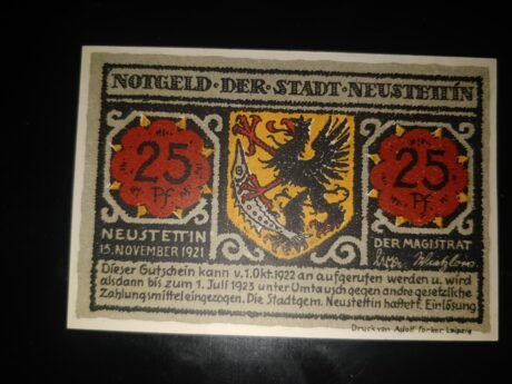 Аверс банкноты 25 fenigów (Niemcy) 1921