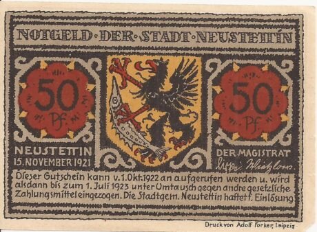 Аверс банкноты 50 fenigów (Niemcy) 1922