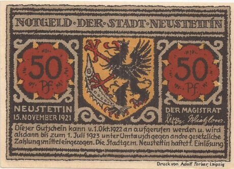 Аверс банкноты 50 fenigów (Niemcy) 1922