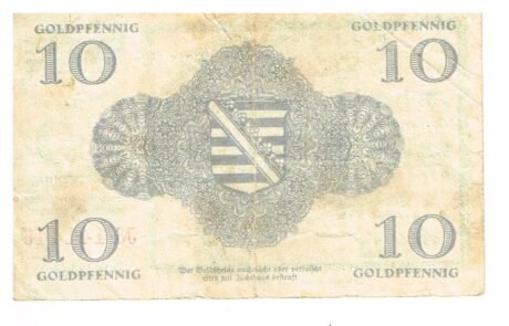 Реверс банкноты 10 złotych fenigów Handelskammer (Niemcy) 1923