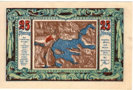 Реверс банкноты 25 fenigów (Niemcy) 1921