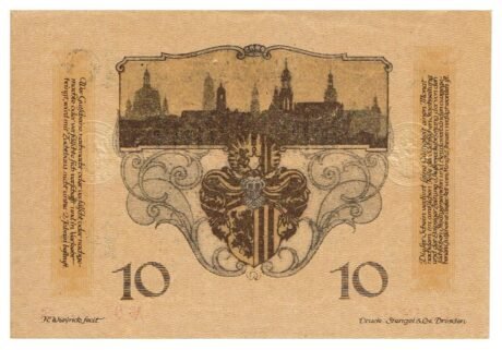 Реверс банкноты 10 marek (Niemcy) 1918