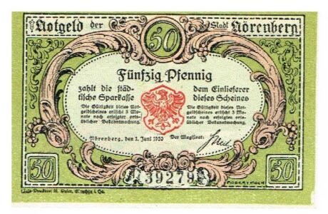 Аверс банкноты 50 пфеннигов (Германия) 1920 года