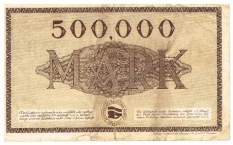 Реверс банкноты 500000 marek (Niemcy) 1923