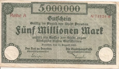 Аверс банкноты 5000000 marek (Niemcy) 1923