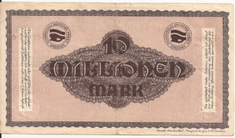 Реверс банкноты 10000000 marek (Niemcy) 1923