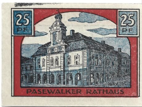 Реверс банкноты 25 fenigów (Niemcy) 1921