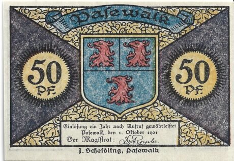 Аверс банкноты 50 fenigów (Niemcy) 1921