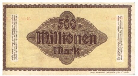 Реверс банкноты 500 000 000 marek (Niemcy) 1923