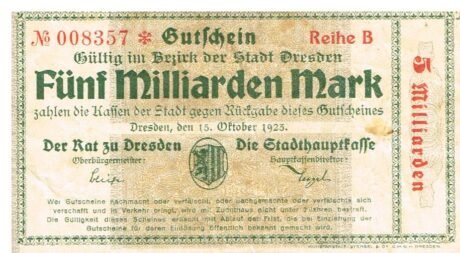 Аверс банкноты 5 000 000 000 marek (Niemcy) 1923