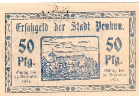 Аверс банкноты 50 fenigów (Niemcy) 1920