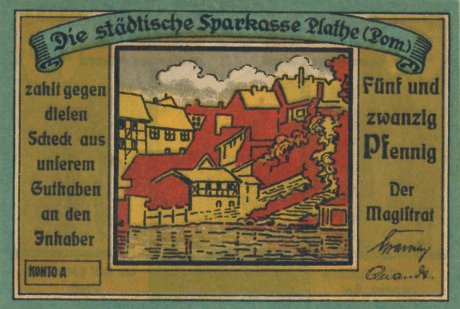 Аверс банкноты 25 пфеннигов (Германия) 1922 года