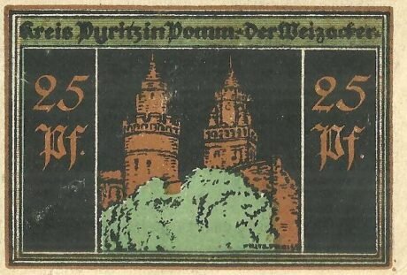 Реверс банкноты 25 fenigów (Niemcy) 1921