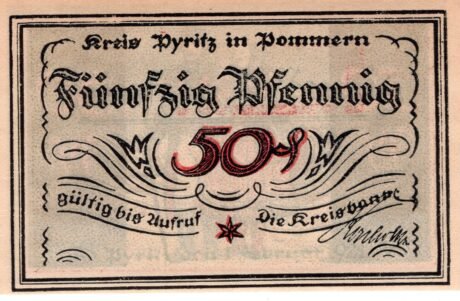 Аверс банкноты 50 fenigów (Niemcy) 1921
