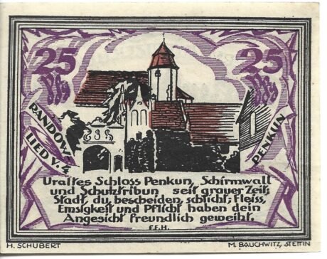 Реверс банкноты 25 fenigów (Niemcy) 1921