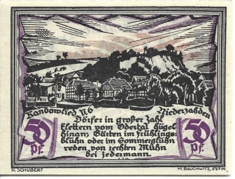 Реверс банкноты 50 fenigów (Niemcy) 1921