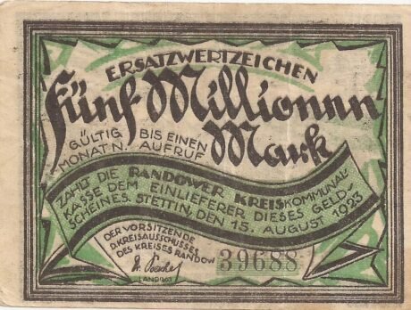 Аверс банкноты 5000000 marek (Niemcy) 1923