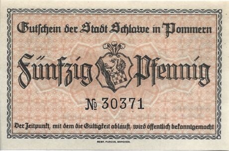 Реверс банкноты 50 fenigów (Niemcy) 1920