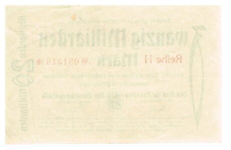 Реверс банкноты 20000000000 marek (Niemcy) 1923