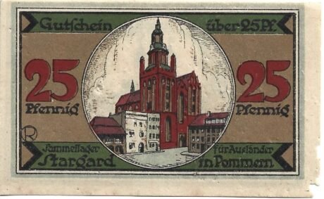 Реверс банкноты 25 fenigów Sammellager für Ausländer (Niemcy) 1921