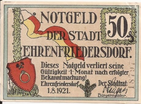 Аверс банкноты 50 fenigów (Niemcy) 1921