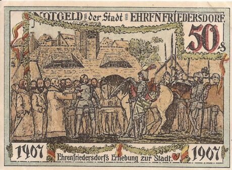 Реверс банкноты 50 fenigów (Niemcy) 1921