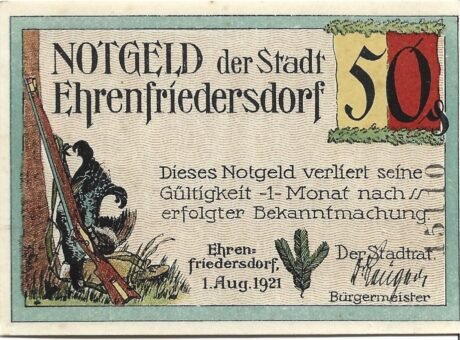 Аверс банкноты 50 fenigów (Niemcy) 1921