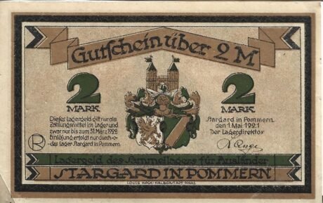 Аверс банкноты 2 znaczki Sammellager für Ausländer (Niemcy) z 1921 r