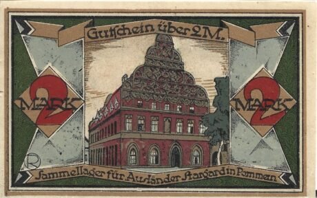 Реверс банкноты 2 znaczki Sammellager für Ausländer (Niemcy) z 1921 r