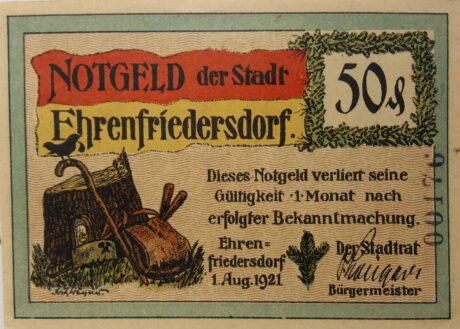 Аверс банкноты 50 fenigów (Niemcy) 1921