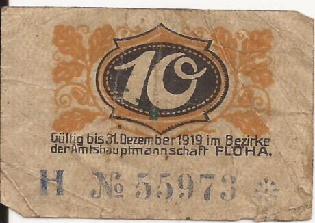 Реверс банкноты 10 пфеннигов (Германия)