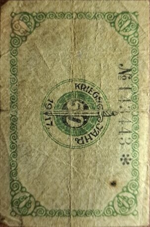 Реверс банкноты 50 fenigów (Niemcy) 1917