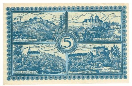 Реверс банкноты 5 marek (Niemcy) 1918