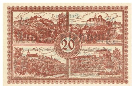 Реверс банкноты 20 marek (Niemcy) 1918