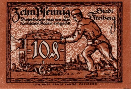 Реверс банкноты 10 fenigów (Niemcy) 1920