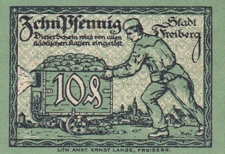 Реверс банкноты 10 fenigów (Niemcy) 1921