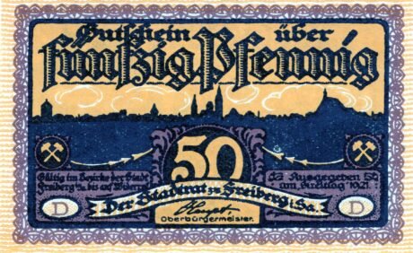 Аверс банкноты 50 fenigów (Niemcy) 1921