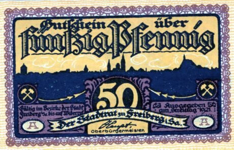 Аверс банкноты 50 fenigów (Niemcy) 1921
