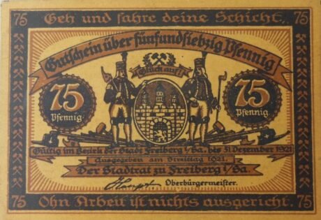 Аверс банкноты 75 пфеннигов (Германия) 1921 года