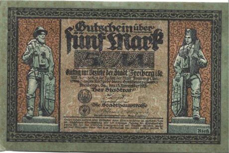 Аверс банкноты 5 marek (Niemcy) 1918